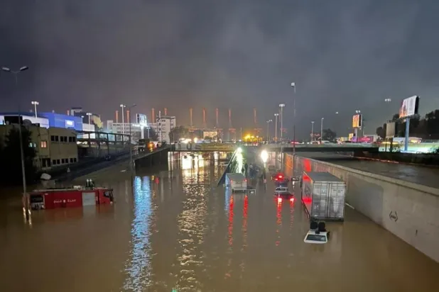 الكرنتينا تعوم بمياه الأمطار (إكس)