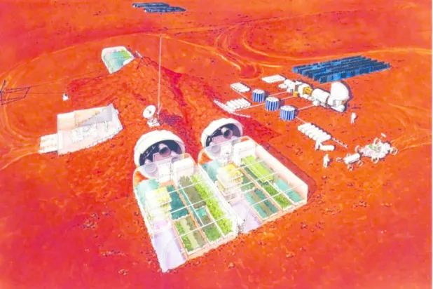 تصور فني لشكل مستعمرة المريخ (ناسا)