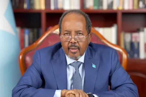 الرئيس الصومالي خلال خطابه لشعبه بمناسبة العام الجديد (وكالة الصومال الرسمية)