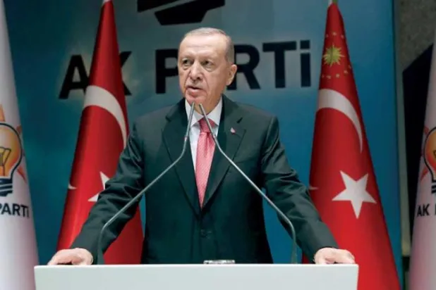إردوغان يخاطب حزبه في أنقرة الخميس (رويترز)