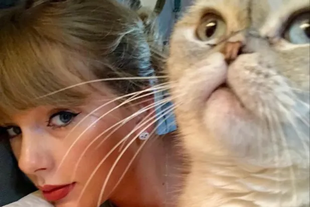 الفنانة تايلور سويفت وقطتها أوليفيا (إنستغرام)