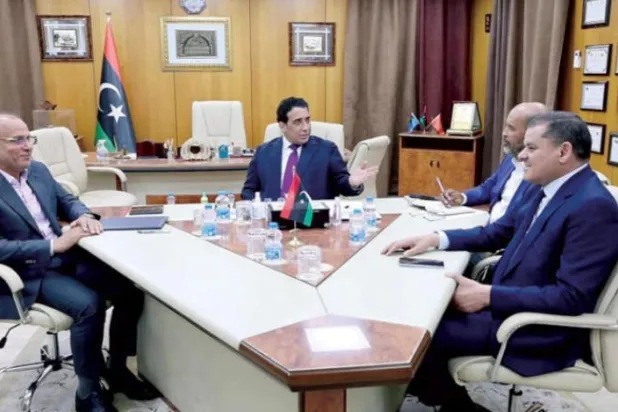 Libya Başkanlık Konseyi ile Ulusal Birlik Hükümeti liderleri (Başkanlık Konseyi Medya Ofisi)