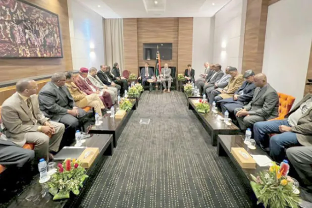 جانب من اجتماع نائب الدبيبة مع القائم بالأعمال الأميركي في طرابلس (حكومة الوحدة)