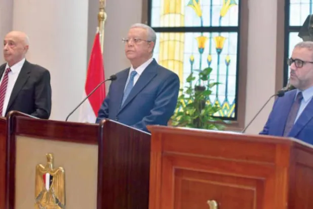 Salih ve Mişri'nin geçtiğimiz hafta Mısır’daki görüşmesinden bir kare (Şarku’l Avsat)