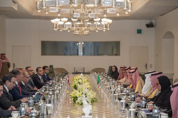 The Saudi and Egyptian officials meet in Riyadh. (Saudi Foreign Ministry)