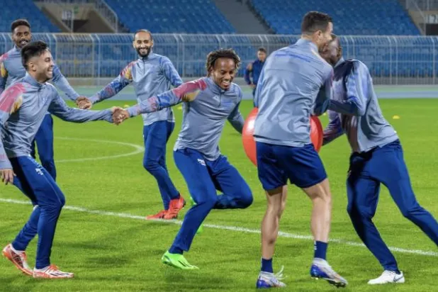 رونالدو خلال التدريبات التي جرت لأول مرة (موقع موسم الرياض)