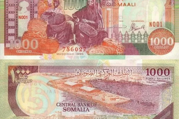 ورقة نقدية صومالية من فئة 1000 شلن (موقع البنك المركزي الصومالي)