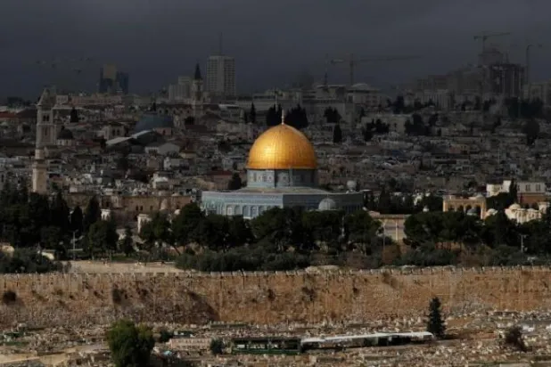منظر عام لقبة الصخرة في نطاق المسجد الأقصى (أ.ف.ب)