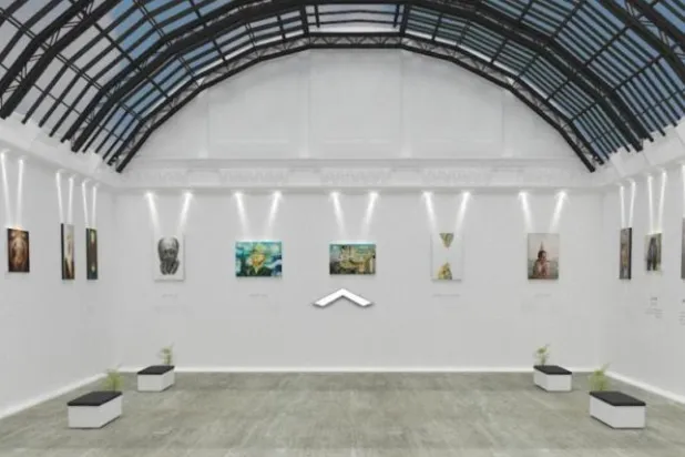 جانب من المعرض الذي يجمع مواهب سعودية وإماراتية (الشرق الأوسط)