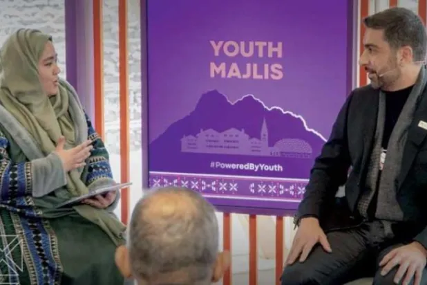 Reşid, Davos’taki oturuma katılım sırasında (Riyad Şehri Kraliyet Komisyonu)