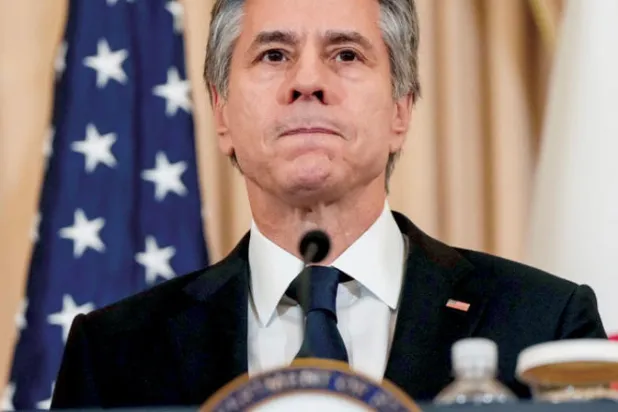 بلينكن خلال مؤتمر صحافي في وزارة الخارجية بواشنطن في 11 يناير الحالي (رويترز)