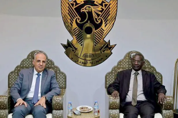 وزيرا الري المصري والسوداني خلال لقائهما في الخرطوم (وزارة الموارد المائية والري بمصر)