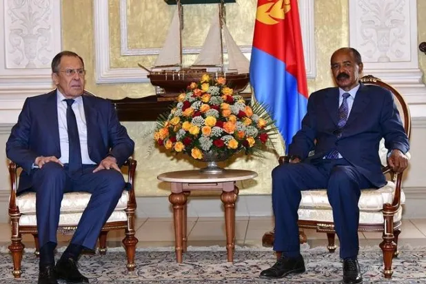 لقاء الرئيس الإريتري ووزير الخارجية الروسي (وزارة الإعلام الإريترية)