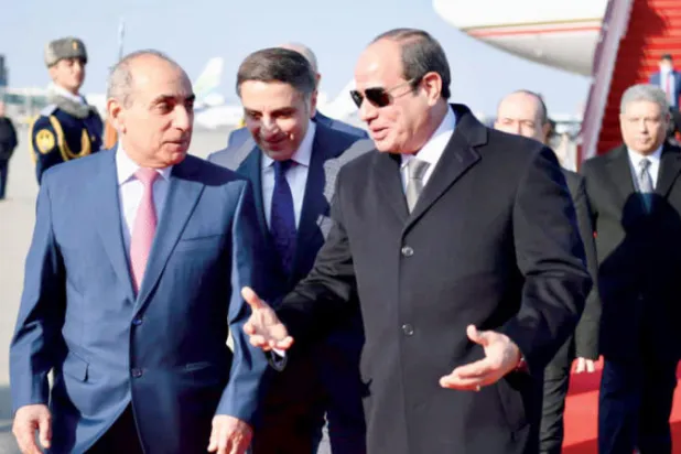 وصول السيسي إلى مدينة باكو عاصمة أذربيجان (الرئاسة المصرية)
