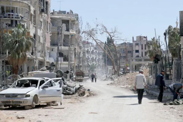 مدينة دوما... مسرح هجوم بغاز الكلورين عام 2018 (أ.ب)