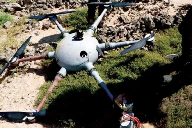 «درونز» حوثية أسقطت في محافظة مأرب اليمنية (الإعلام العسكري اليمني)