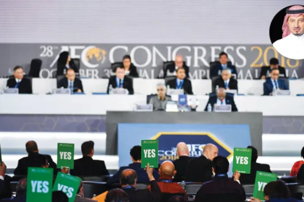 الأربعاء سيشهد تصويت 46 عضواً في الاتحاد الآسيوي للسعودية لاستضافة «آسيا 2027» (الشرق الأوسط)  -   ياسر المسحل سيشغل منصب عضو تنفيذية «فيفا» (واس)