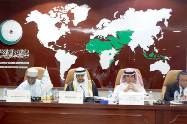 الاجتماع الاستثنائي المفتوح الذي عقدته المنظمة في مقرها بجدة (الشرق الأوسط)