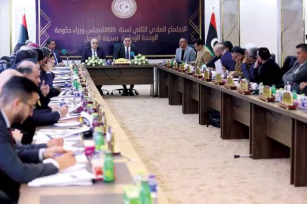 جانب من اجتماع حكومة الدبيبة في مدينة الجميل (حكومة الوحدة)