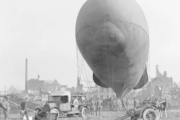 استُخدمت بالونات المراقبة على نطاق واسع خلال الحرب العالمية الأولى (ويكيبيديا)