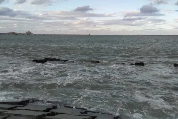 صورة متداولة على «فيسبوك» لمياه البحر في الإسكندرية وقد أصبحت تميل إلى اللون الأسود