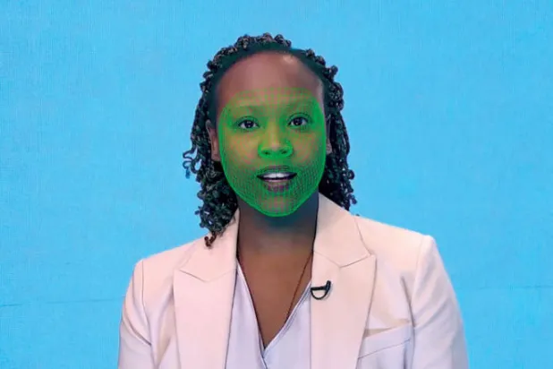 يغطى الوجه بإطار من الأسلاك بهدف إجراء التغييرات بتقنية «التزوير العميق»