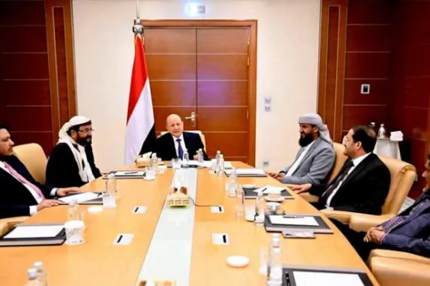 جانب من اجتماع مجلس القيادة الرئاسي اليمني في الرياض (سبأ)