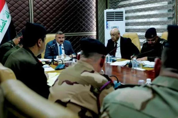 وزير الداخلية العراقي عبد الأمير الشمري يترأس اجتماعاً أمنيا في بغداد أول من أمس (تلغرام)