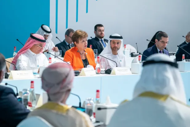 Dubai şehrinde 2023 Dünya Hükümet Zirvesi düzenlendi. Zirve kapsamında yapılan 7. Arap Mali Forumu'na katılan Uluslararası Para Fonu (IMF) Başkanı Kristalina Georgieva, konuşma yaptı. (AA)