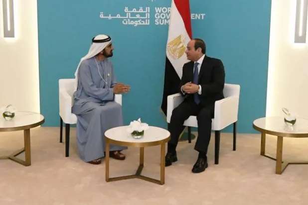 السيسي وبن راشد (الرئاسة المصرية)