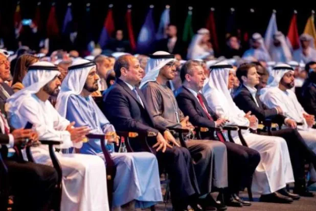 Egyptian President Abdel Fattah al-Sisi and other senior dignitaries are seen at the World Government Summit in Dubai, the UAE. (WAM)