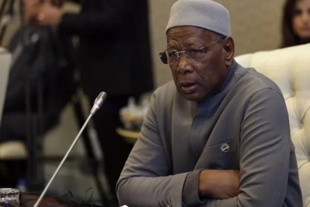 Special Representative of the UN Secretary General to Libya Abdoulaye Bathily speaks during a meeting with Arab Foreign Ministers in the capital of Tripoli, Sunday Jan. 22, 2023. (AP)
