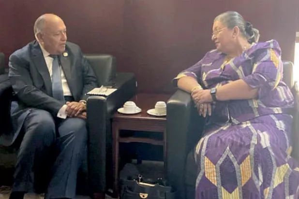 شكري يلتقي مبعوثة السكرتير العام للأمم المتحدة الخاصة للقرن الأفريقي على هامش اجتماعات الاتحاد الأفريقي (الخارجية المصرية)