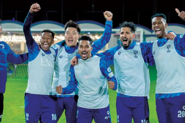 لاعبو الهلال في كامل معنوياتهم قبل المهمة الآسيوية (الموقع الرسمي لنادي الهلال)
