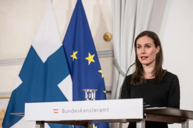 رئيسة الوزراء الفنلندية سانا مارين (إ.ب.أ)