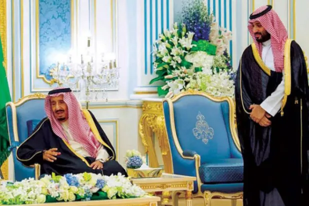 Custodian of the Two Holy Mosques King Salman bin Abdulaziz and Prince Mohammed bin Abdulaziz, Crown Prince and Prime Minister. (SPA)