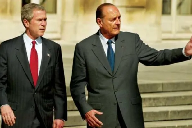 بش اور شیراک... عراق جنگ پر ایک بڑا اختلاف (گیٹی)
