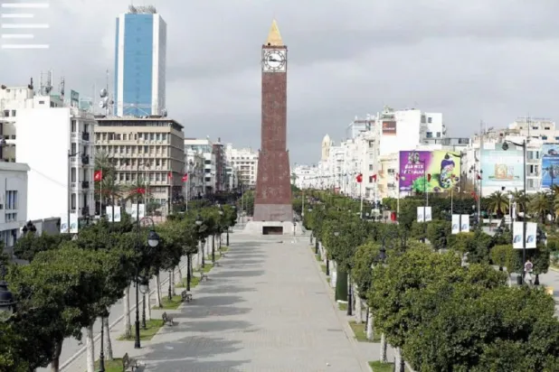 A general view of Habib Bourguiba Avenue in downtown Tunis, virtually deserted on the first day of a general lockdown to stop the spread of the coronavirus disease (COVID-19) ordered by Tunisia's president, in Tunis, Tunisia, March 22, 2020. (Reuters)

