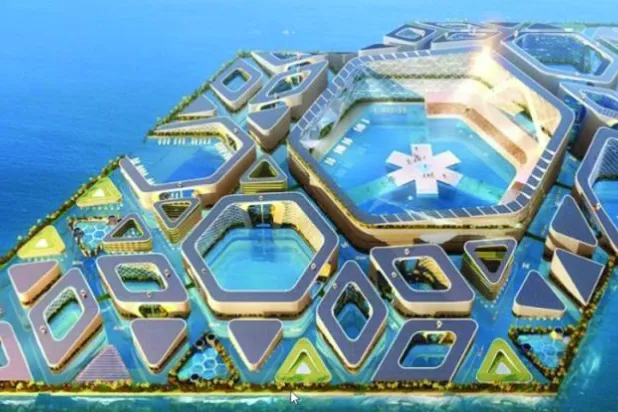 قرية عائمة مستقبلية  تتسع لـ50 ألف نسمة