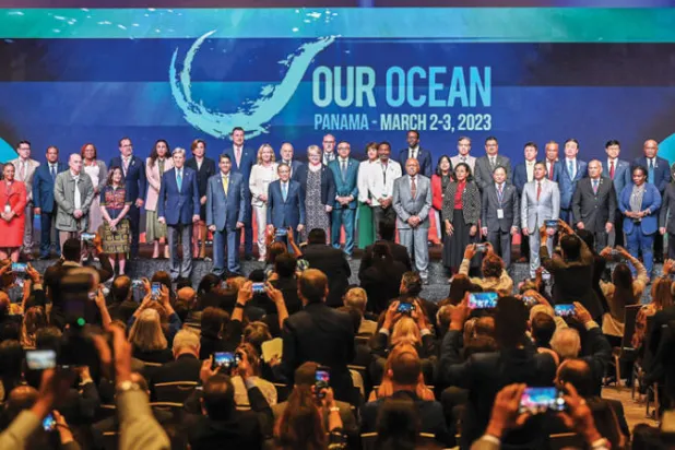 جانب من افتتاح مؤتمر في بنما حول حماية المحيطات في 2 مارس (أ.ف.ب)