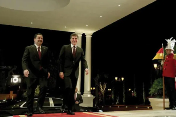 کل اربیل میں السودانی کا خیرمقدم کرتے ہوئے بارزانی کی ایک تصویر جسے انہوں نے "ٹویٹر" پر پوسٹ کیا