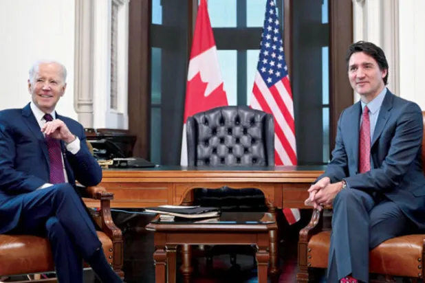 بايدن وترودو يبحثان الهجرة  والنفوذ الصيني ودعم أوكرانيا
