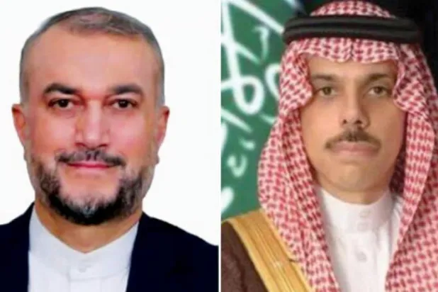 سعودی وزیر خارجہ شہزادہ فیصل بن فرحان اور ایرانی وزیر خارجہ حسین امیر عبداللہیان