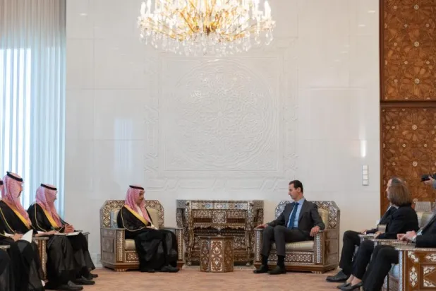 الرئيس السوري يستقبل وزير الخارجية السعودي في دمشق