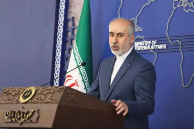 کنعانی پریس کانفرنس کے دوران (ایرانی وزارت خارجہ)