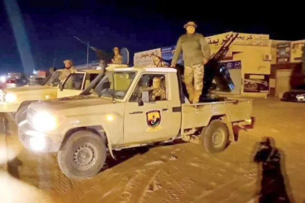 الزاویہ شہر میں پہنچنے پر "52 انفنٹری بریگیڈ" کی افواج کی پسپائی کو ظاہر کرنے والی ایک تصویر (فوجی علاقہ)