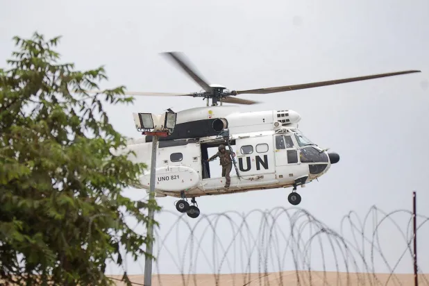 هليكوبتر تابعة للأمم المتحدة (رويترز)