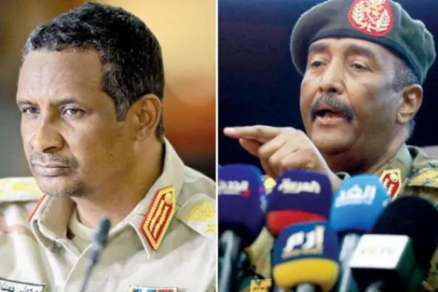 قائد الجيش الفريق البرهان وقائد قوات «الدعم السريع» محمد دقلو حميدتي (أ.ف.ب)