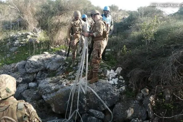 Lebanese soldiers are seen at the Lebanese-Israeli border. (Lebanese Army Command)