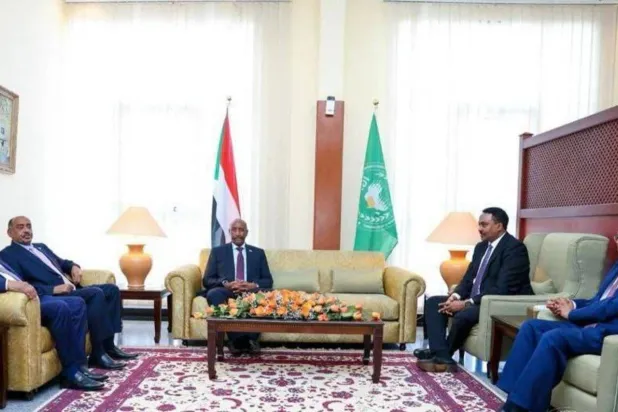 Sudanese Sovereignty Council President Abdel Fattah al-Burhan meets with IGAD officials in Djibouti in November. (Sovereignty Council)  